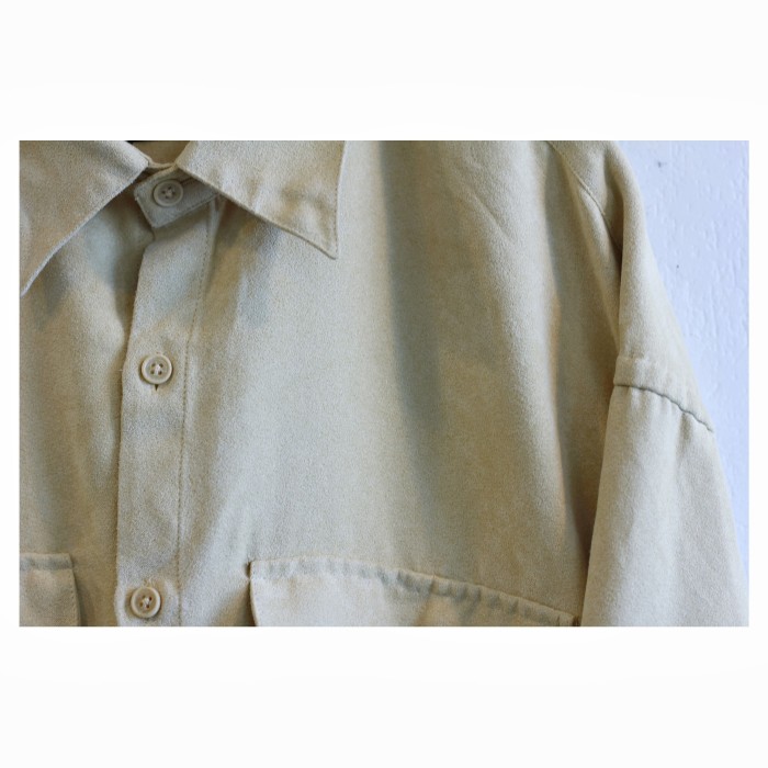 Old Faux Suède Shirt “Light Yellow” | Vintage.City 古着屋、古着コーデ情報を発信