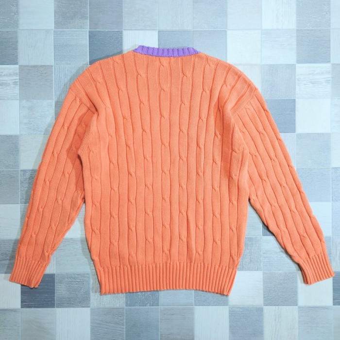 90’s RHODE ISLAND コットン ケーブル編み  ニット セーター | Vintage.City 古着屋、古着コーデ情報を発信