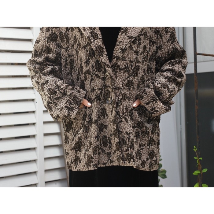 flower pattern jacket 花柄ジャケットレディースLL | Vintage.City 古着屋、古着コーデ情報を発信