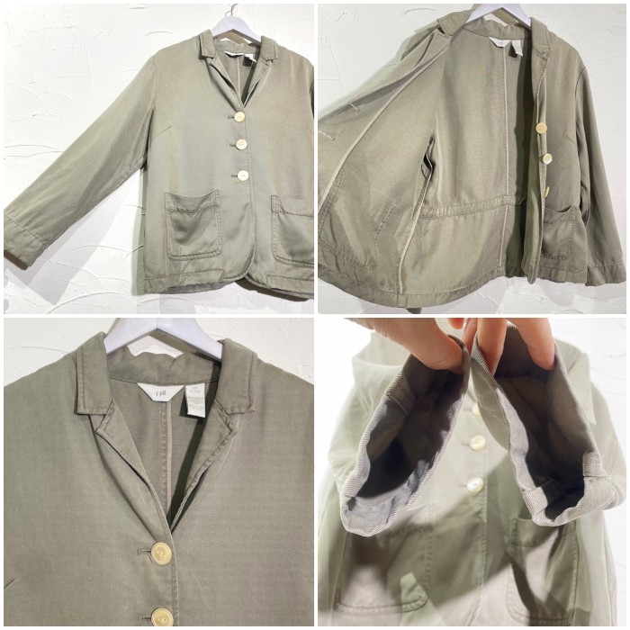 Beige tencel 100% tailored JKT | Vintage.City 古着屋、古着コーデ情報を発信
