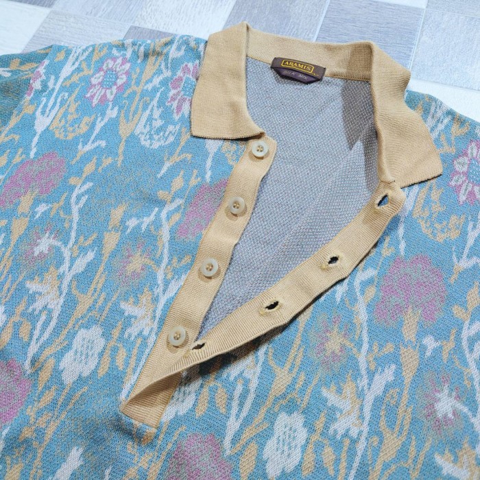 ARAMIS “SILK MIX” 花柄 長袖 ニット  襟付き セーター | Vintage.City 빈티지숍, 빈티지 코디 정보