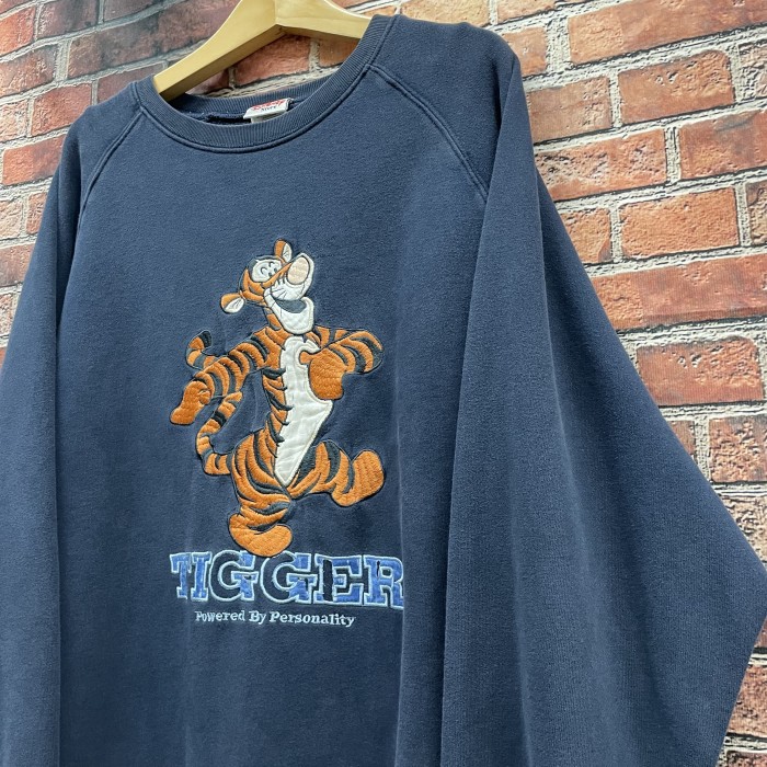 ディズニー Disney ティガー スウェット トレーナー 刺繍 ネイビー | Vintage.City 古着屋、古着コーデ情報を発信