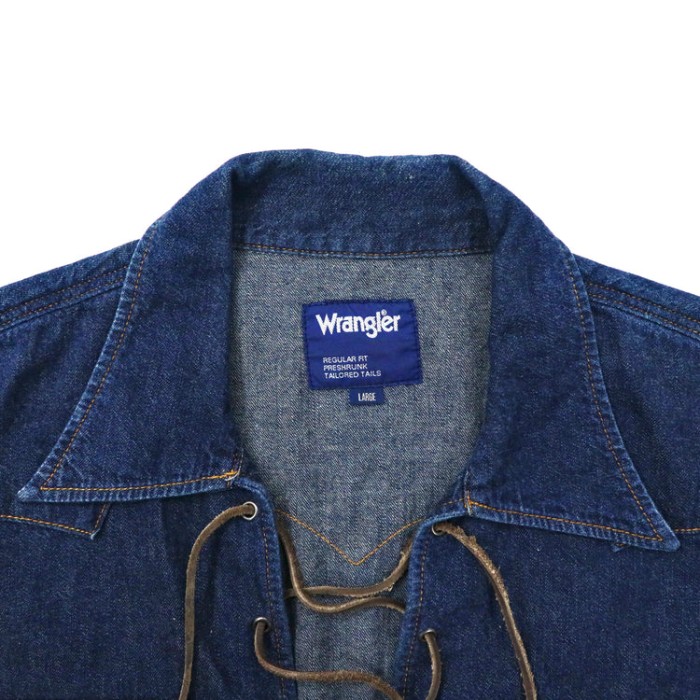 WRANGLER レースアップ デニムシャツ L ブルー 濃紺 90年代 | Vintage.City 古着屋、古着コーデ情報を発信
