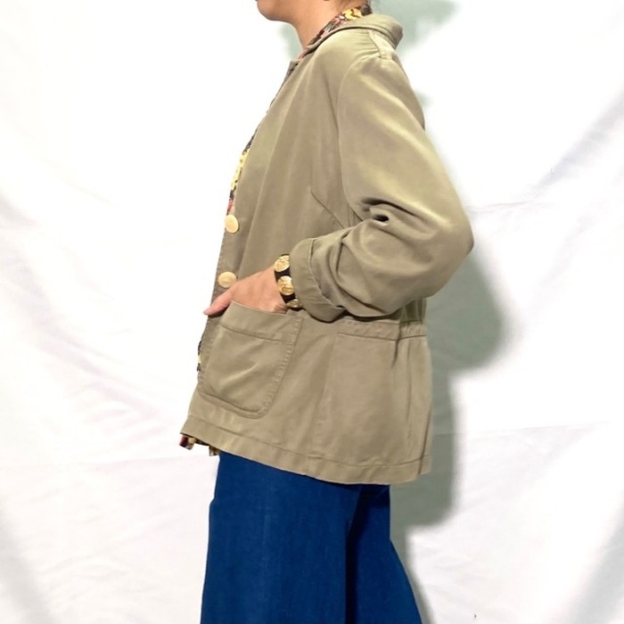 Beige tencel 100% tailored JKT | Vintage.City 빈티지숍, 빈티지 코디 정보