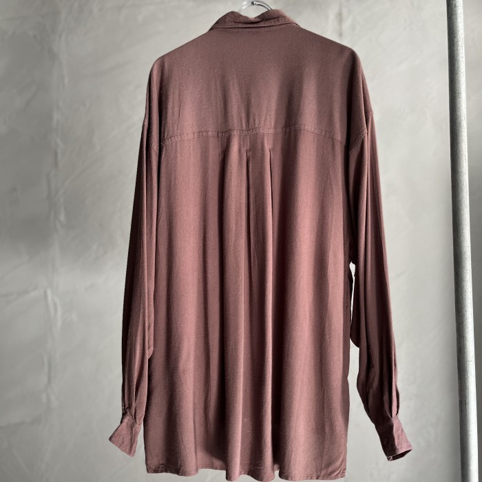 azuki color design rayon shirt | Vintage.City 古着屋、古着コーデ情報を発信