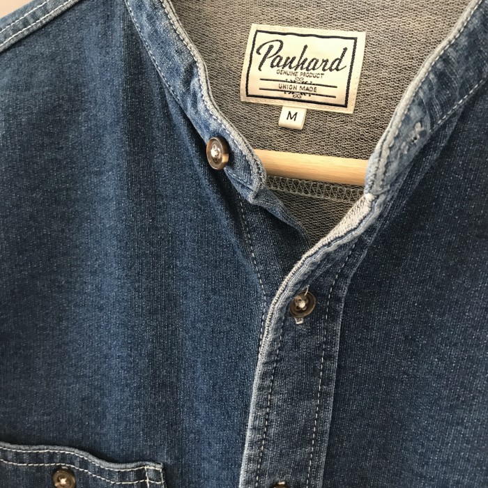 Panhard スタンドカラー バンドカラー デニムシャツ Mサイズ | Vintage.City 古着屋、古着コーデ情報を発信