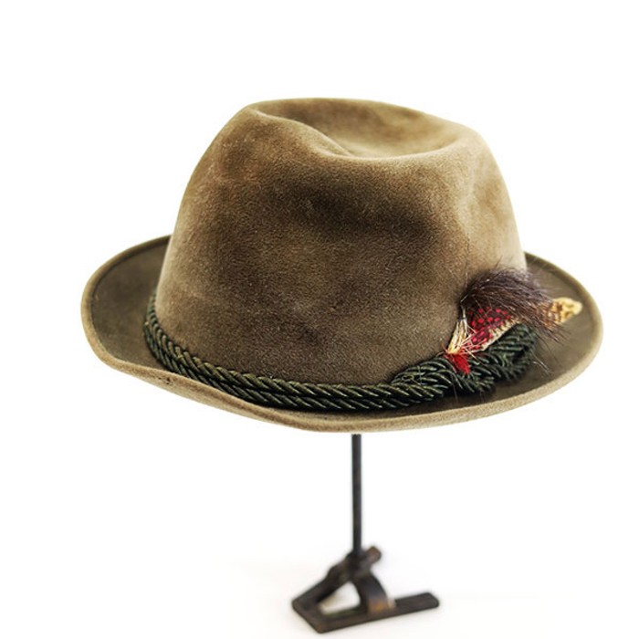 60s CANADA GALHOUNS Olive Velor Hat | Vintage.City 古着屋、古着コーデ情報を発信