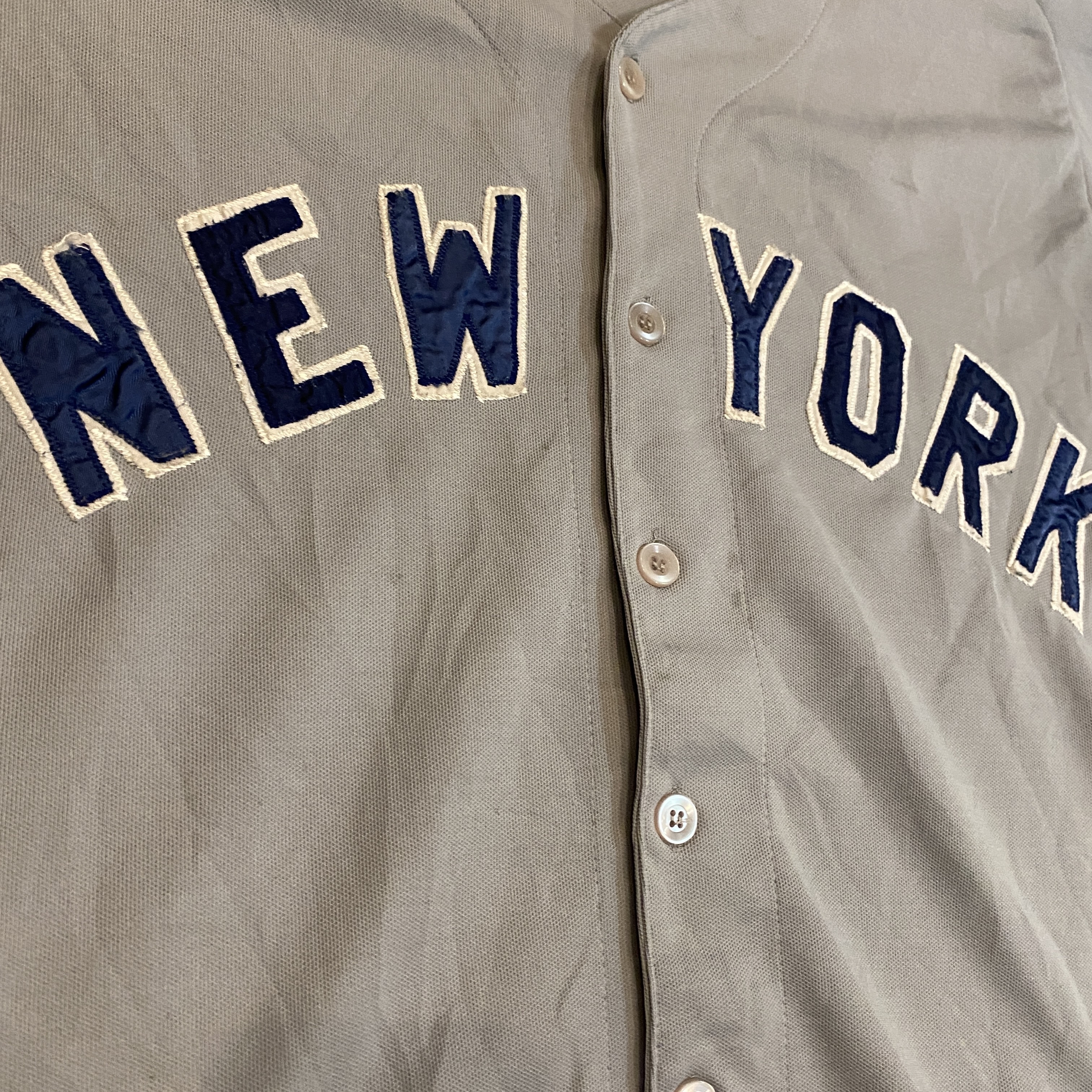 ビンテージ 90年代 ニューヨークヤンキース ベースボールシャツ グレー