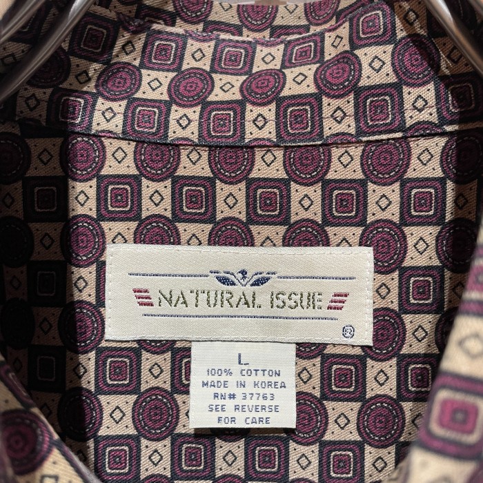 “NATURAL ISSUE” L/S Pattern Shirt | Vintage.City ヴィンテージ 古着