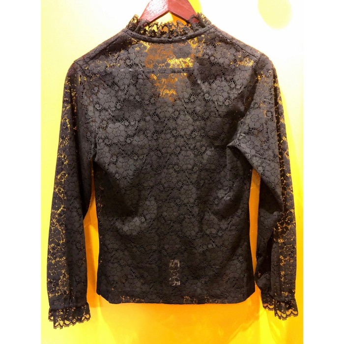 70s Black lace blouse | Vintage.City 古着屋、古着コーデ情報を発信