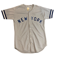 ビンテージ 90年代 ニューヨークヤンキース ベースボールシャツ グレー | Vintage.City ヴィンテージ 古着