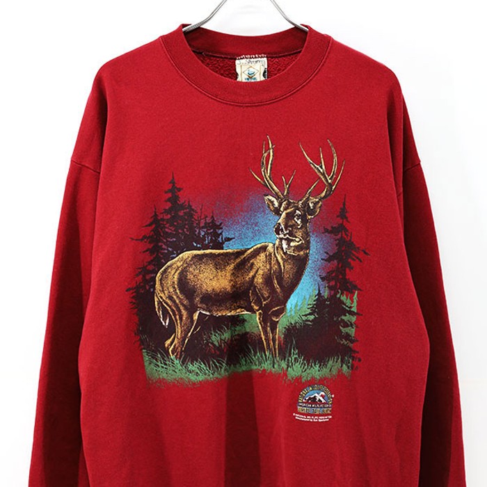 90s USA Deer Animal Graphic Sweat SizeXL | Vintage.City 古着屋、古着コーデ情報を発信