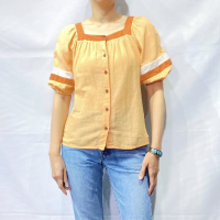 Peggy Lane orange cotton gauze blouse | Vintage.City ヴィンテージ 古着
