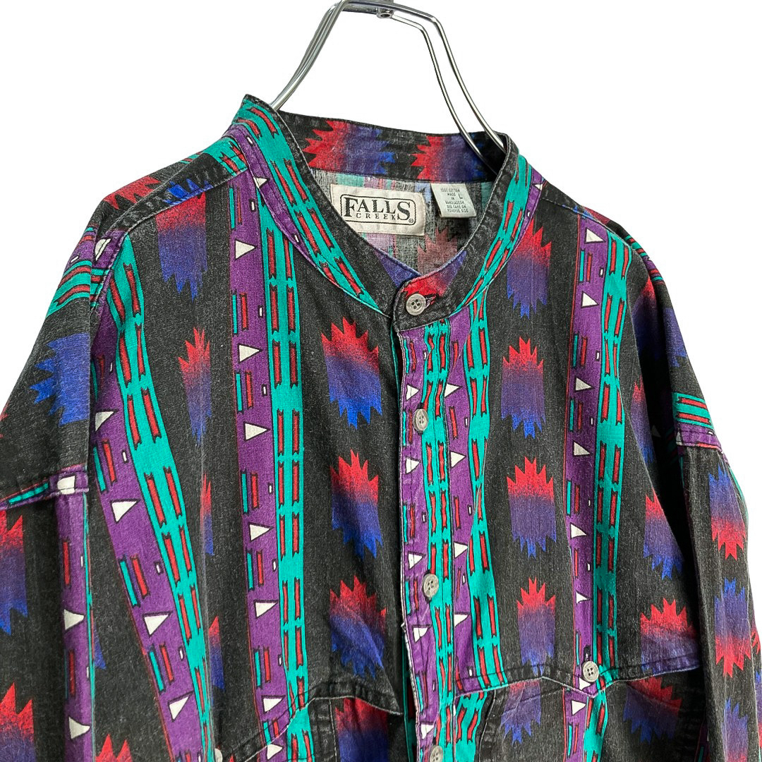 90s L/S native pattern design shirt