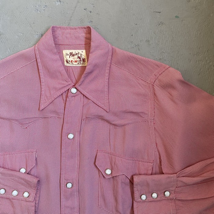 50s レーヨンシャツ ウエスタン チェック ピンク | Vintage.City 古着屋、古着コーデ情報を発信