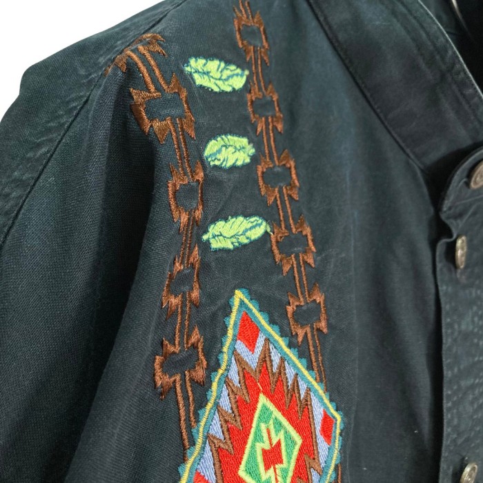 90s L/S embroidered design shirt jacket | Vintage.City ヴィンテージ 古着