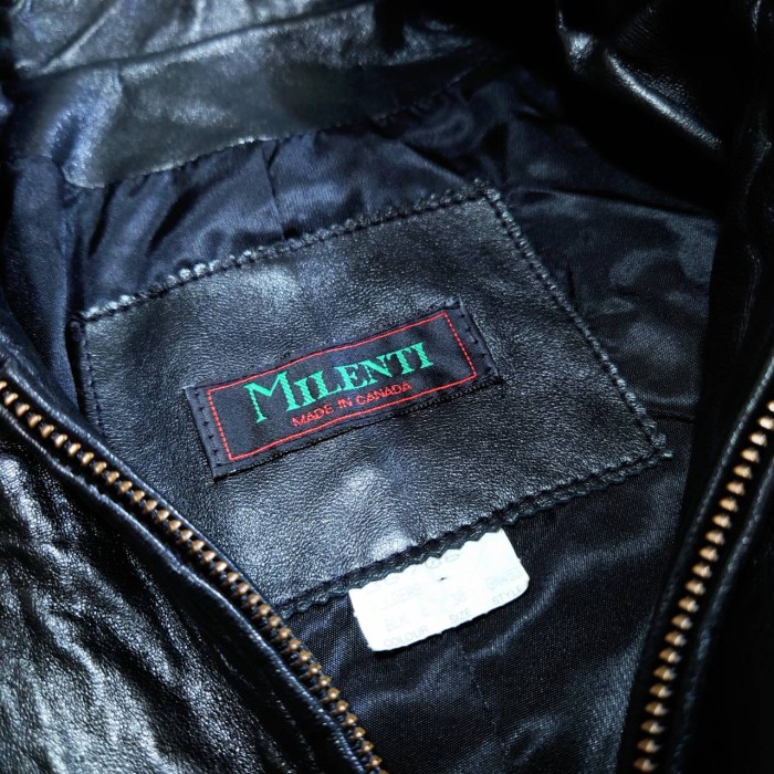 Vintage MILENTI カナダ製 レザー ジャケット ブラック | Vintage.City 빈티지숍, 빈티지 코디 정보