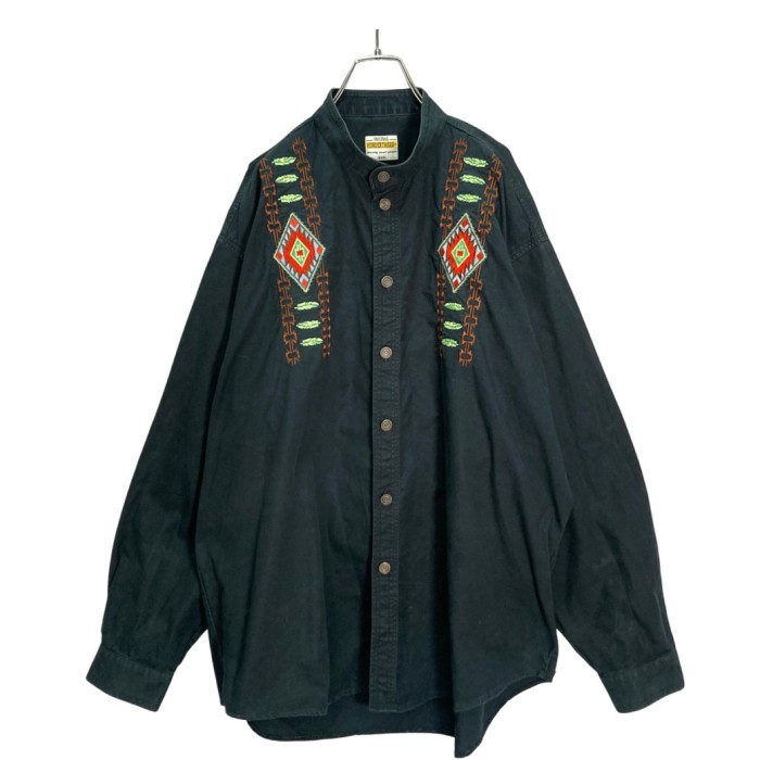 90s L/S embroidered design shirt jacket | Vintage.City ヴィンテージ 古着