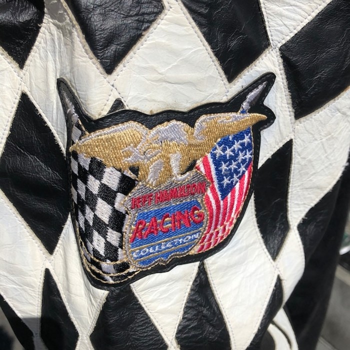 90s ジェフハミルトン レーシングジャケット スタジャン 刺繍ロゴ ストリート | Vintage.City 빈티지숍, 빈티지 코디 정보
