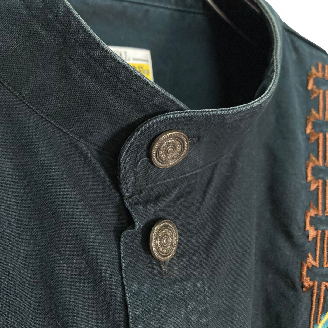 90s L/S embroidered design shirt jacket