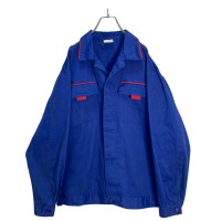 80-90s open collar work shirt jacket | Vintage.City ヴィンテージ 古着