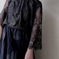 "See-through" Flower Pattern Lace Blouse | Vintage.City ヴィンテージ 古着