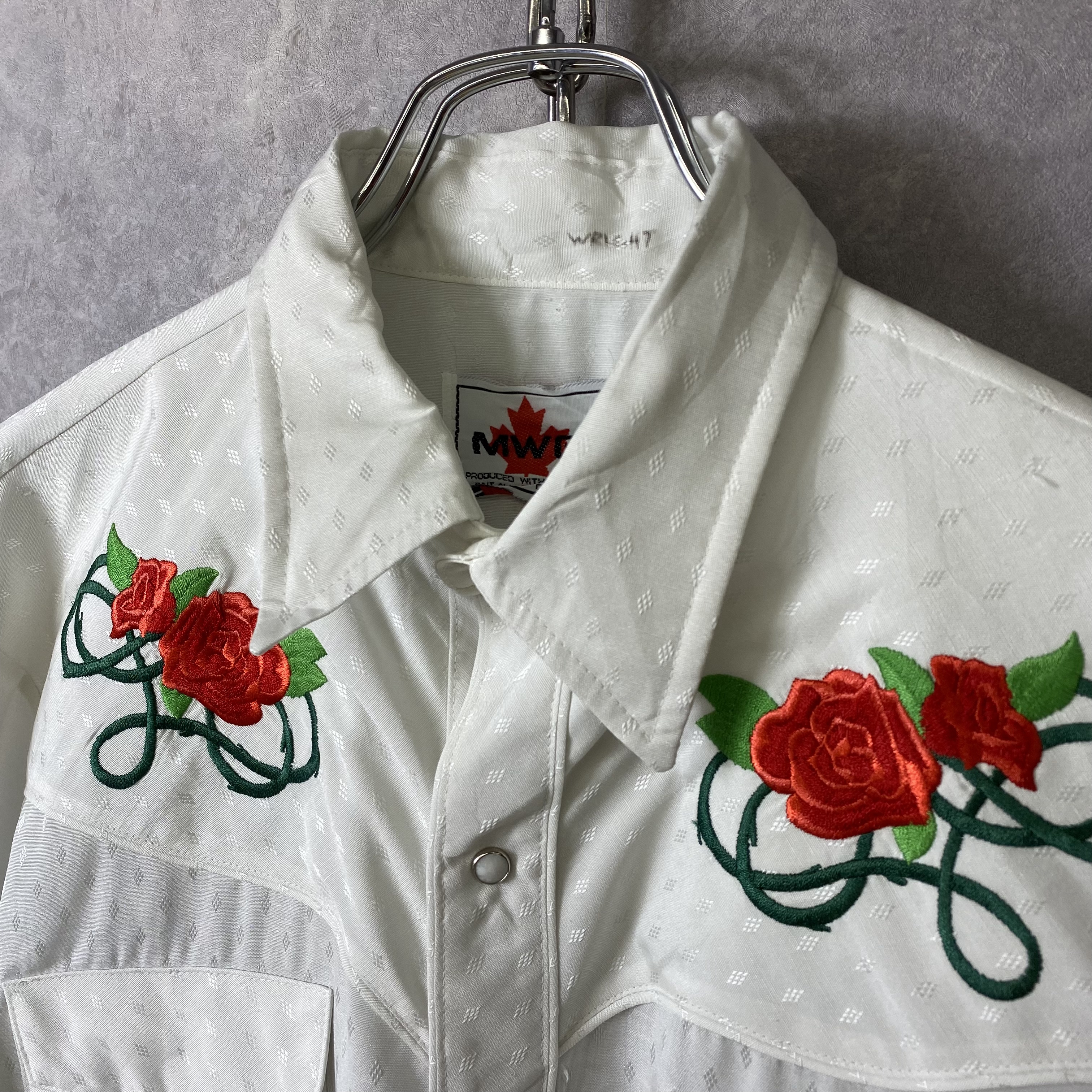 vintage rose design western shirt