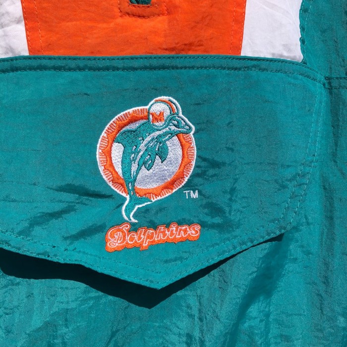 90s スターター NFL マイアミドルフィンズ 中綿ナイロンジャケット XL 