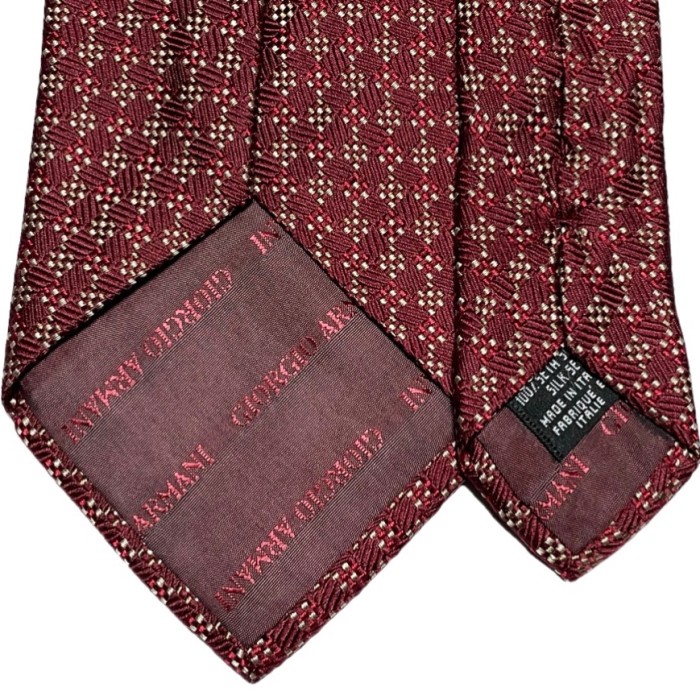 イタリア製 GIORGIO ARMANI ジャガード織り小紋柄ネクタイ エンジ | Vintage.City 古着屋、古着コーデ情報を発信
