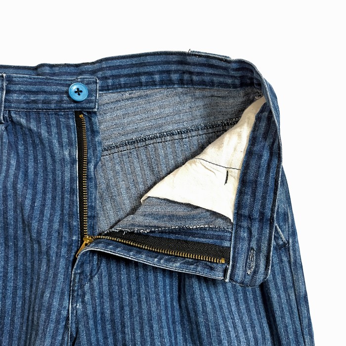 HOT START/Stripe indigo denim slacks W30 | Vintage.City 古着屋、古着コーデ情報を発信