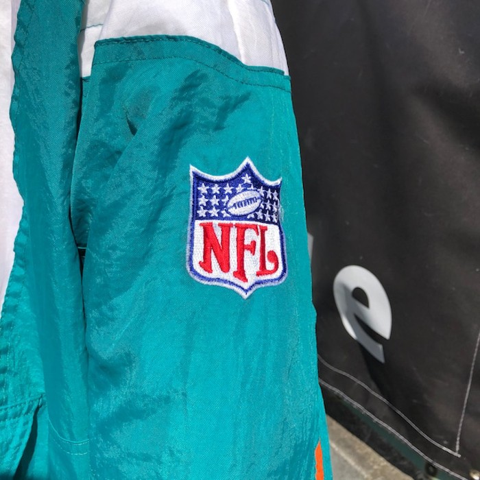 90s スターター NFL マイアミドルフィンズ 中綿ナイロンジャケット XL 