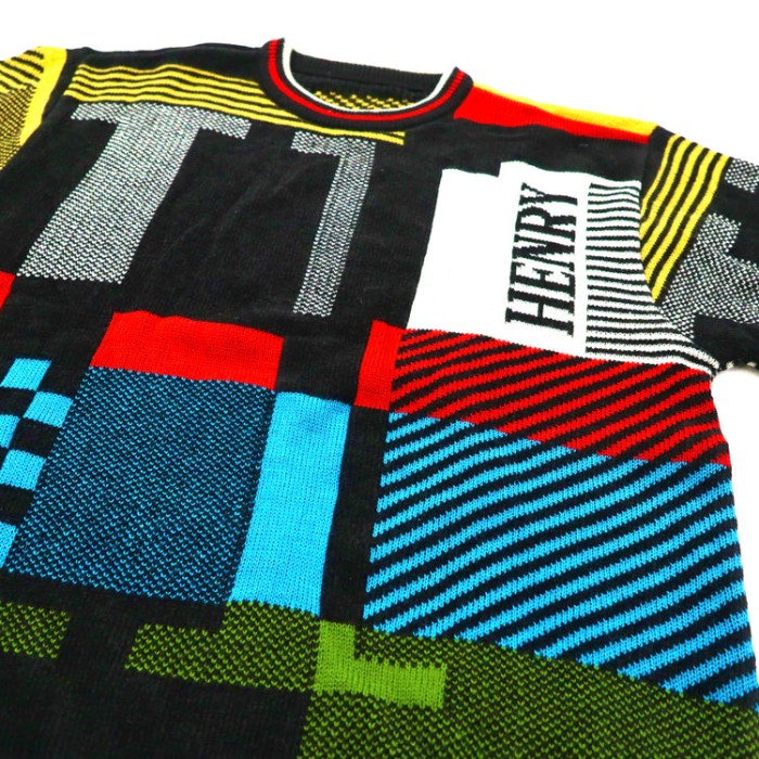 ヴィンテージ ビッグサイズ 総柄ニット セーター クレイジーパターン ウール | Vintage.City 古着屋、古着コーデ情報を発信