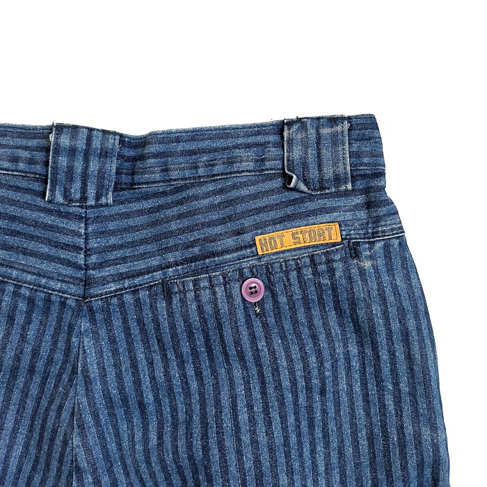 HOT START/Stripe indigo denim slacks W30 | Vintage.City 古着屋、古着コーデ情報を発信