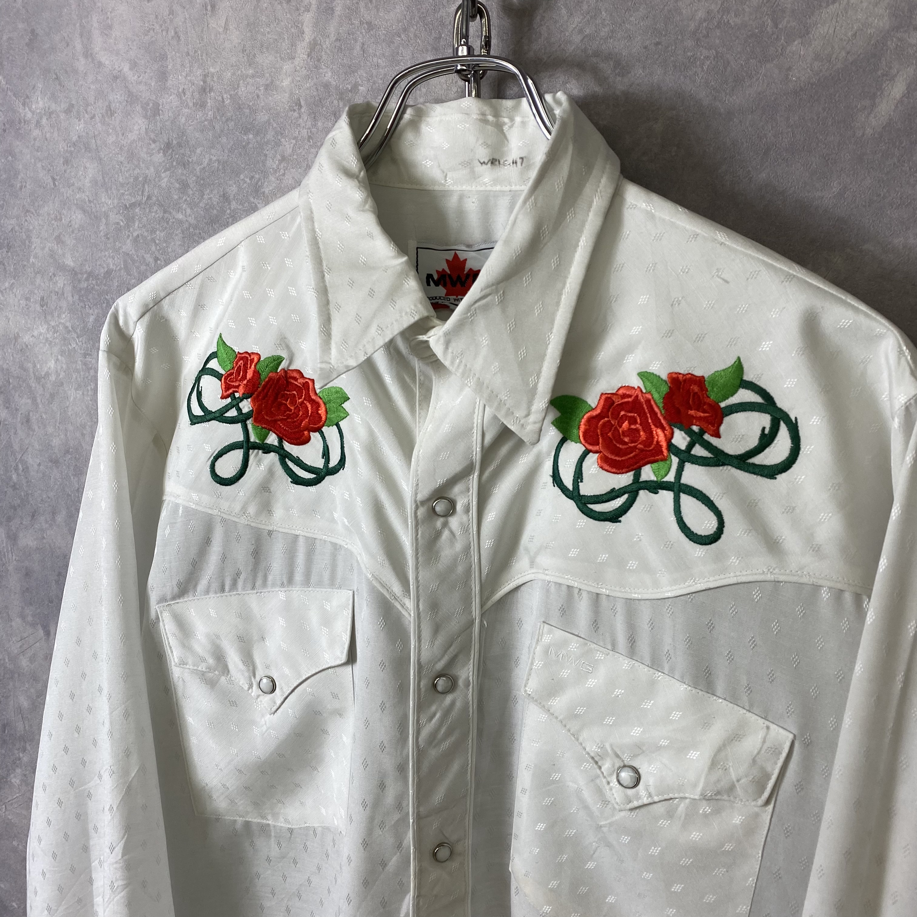 vintage rose design western shirt