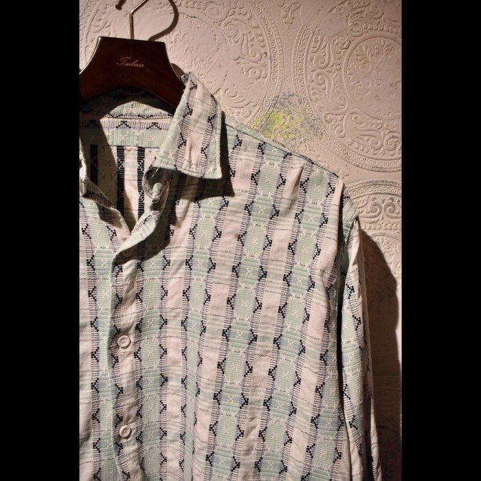 french ~1960's cotton grandpa shirt | Vintage.City 古着屋、古着コーデ情報を発信