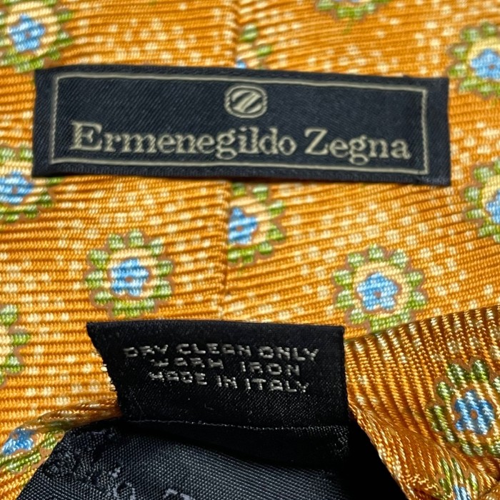 訳あり イタリア製 Ermenegildo Zegna 小紋柄ネクタイ オレンジ | Vintage.City 古着屋、古着コーデ情報を発信