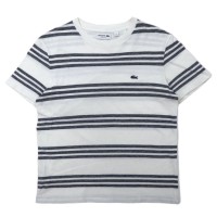 LACOSTE ボーダーTシャツ 3 ホワイト コットン ワンポイントロゴ | Vintage.City ヴィンテージ 古着