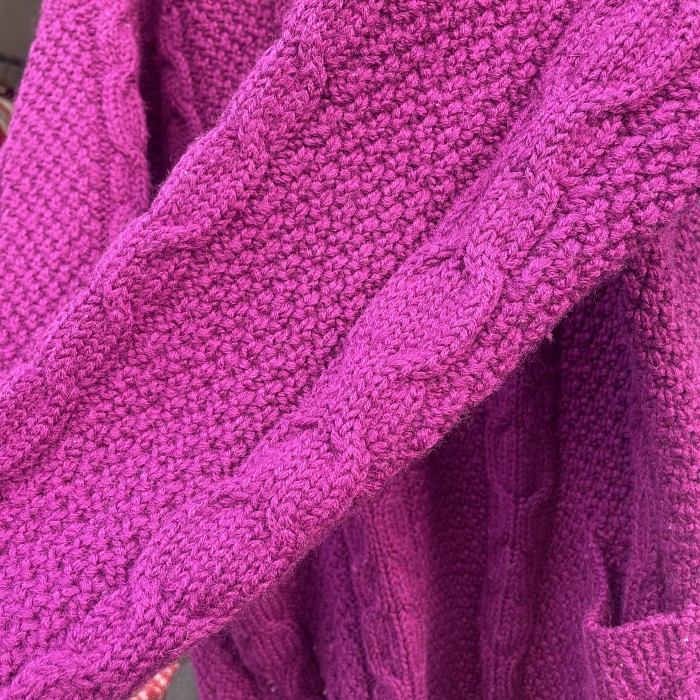 80s L.L.Bean purple cable knit | Vintage.City 빈티지숍, 빈티지 코디 정보