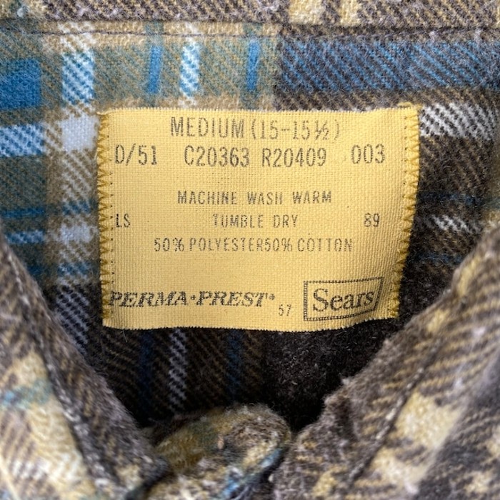 80s Sears printed flannel shirt | Vintage.City 古着屋、古着コーデ情報を発信