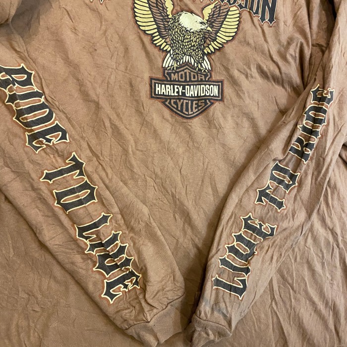 USED 09 ハーレーダビッドソン 長袖 Tシャツ ブラウン | Vintage.City 빈티지숍, 빈티지 코디 정보