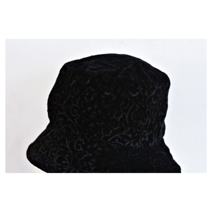 USA Old Velvet Black Bucket Hat | Vintage.City 古着屋、古着コーデ情報を発信