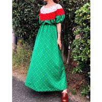 70s green maxi dress | Vintage.City ヴィンテージ 古着