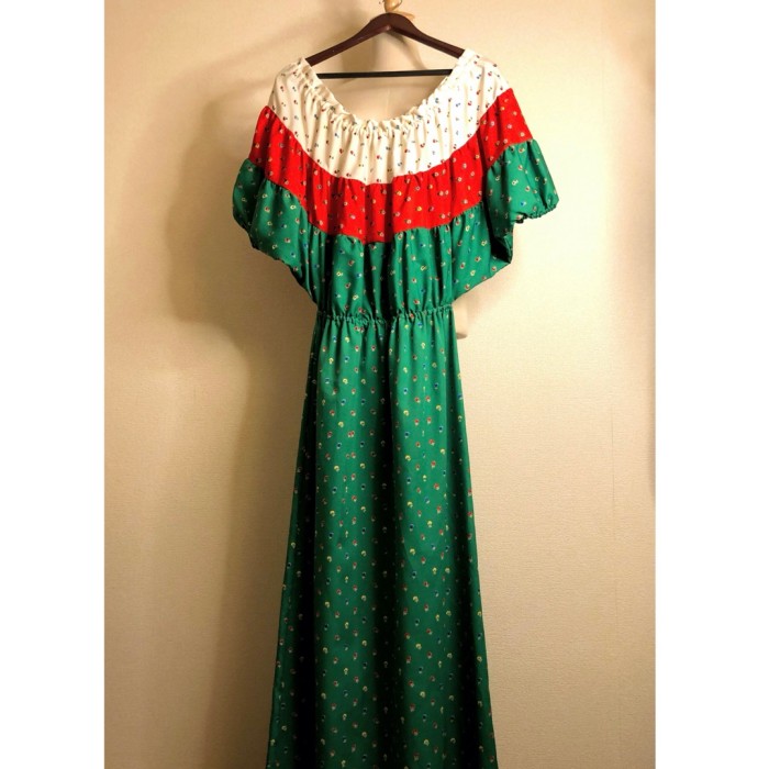70s green maxi dress | Vintage.City 빈티지숍, 빈티지 코디 정보
