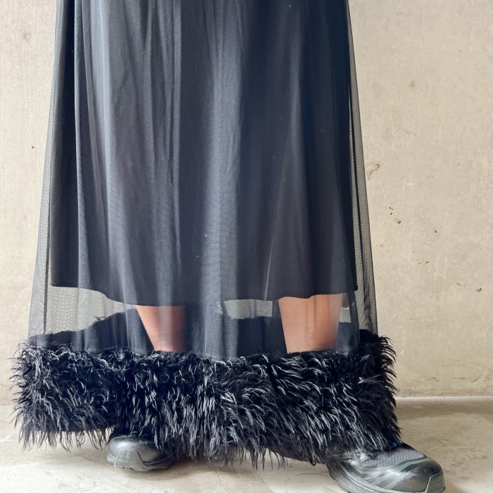 see-through fur design skirt | Vintage.City 빈티지숍, 빈티지 코디 정보