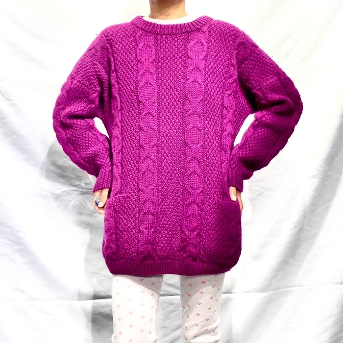 80s L.L.Bean purple cable knit | Vintage.City Vintage Shops, Vintage Fashion Trends