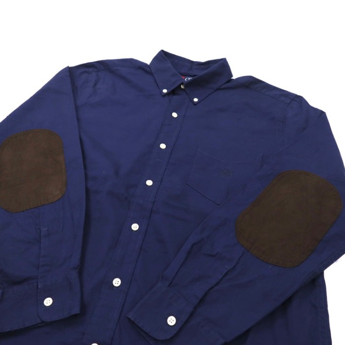 CHAPS ボタンダウンシャツ L ワンポイントロゴ刺繍 エルボーパッチ | Vintage.City 古着屋、古着コーデ情報を発信