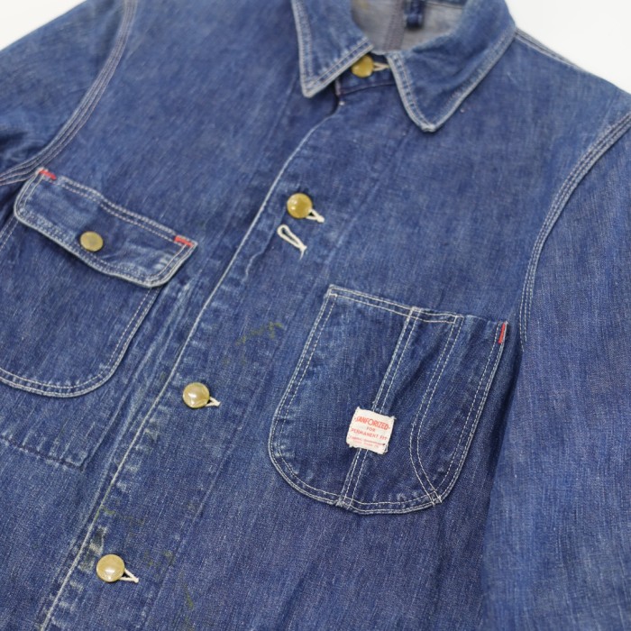 60s Denim work cover all jacket Size 36 | Vintage.City 빈티지숍, 빈티지 코디 정보