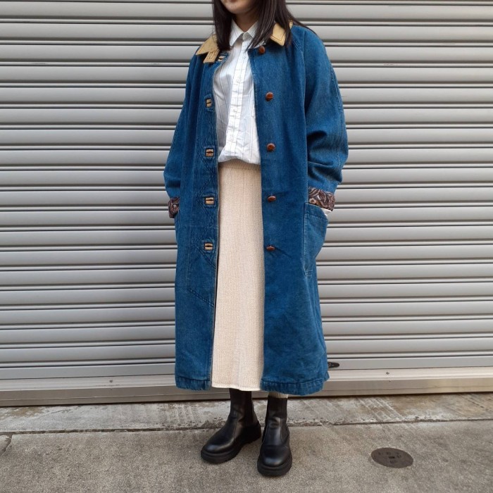 denim long coat | Vintage.City 빈티지숍, 빈티지 코디 정보