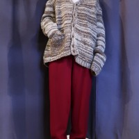 mix color wool knit cardigan | Vintage.City 古着屋、古着コーデ情報を発信