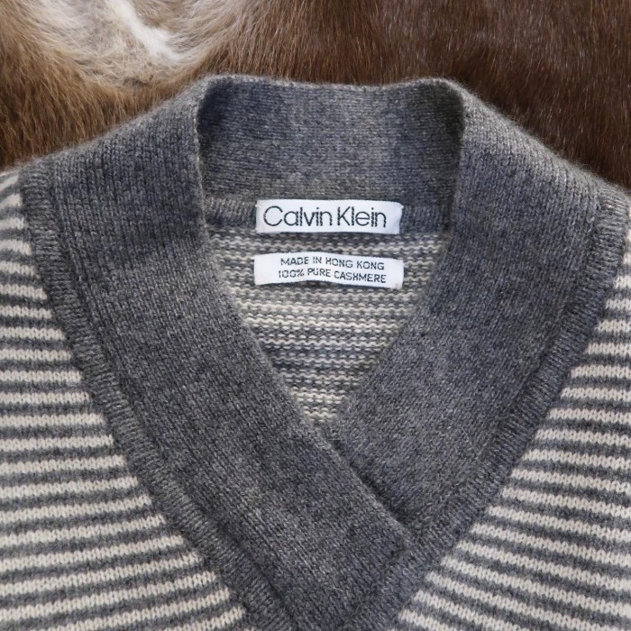 Calvin Klein shawl-collar cashmere knit | Vintage.City 빈티지숍, 빈티지 코디 정보